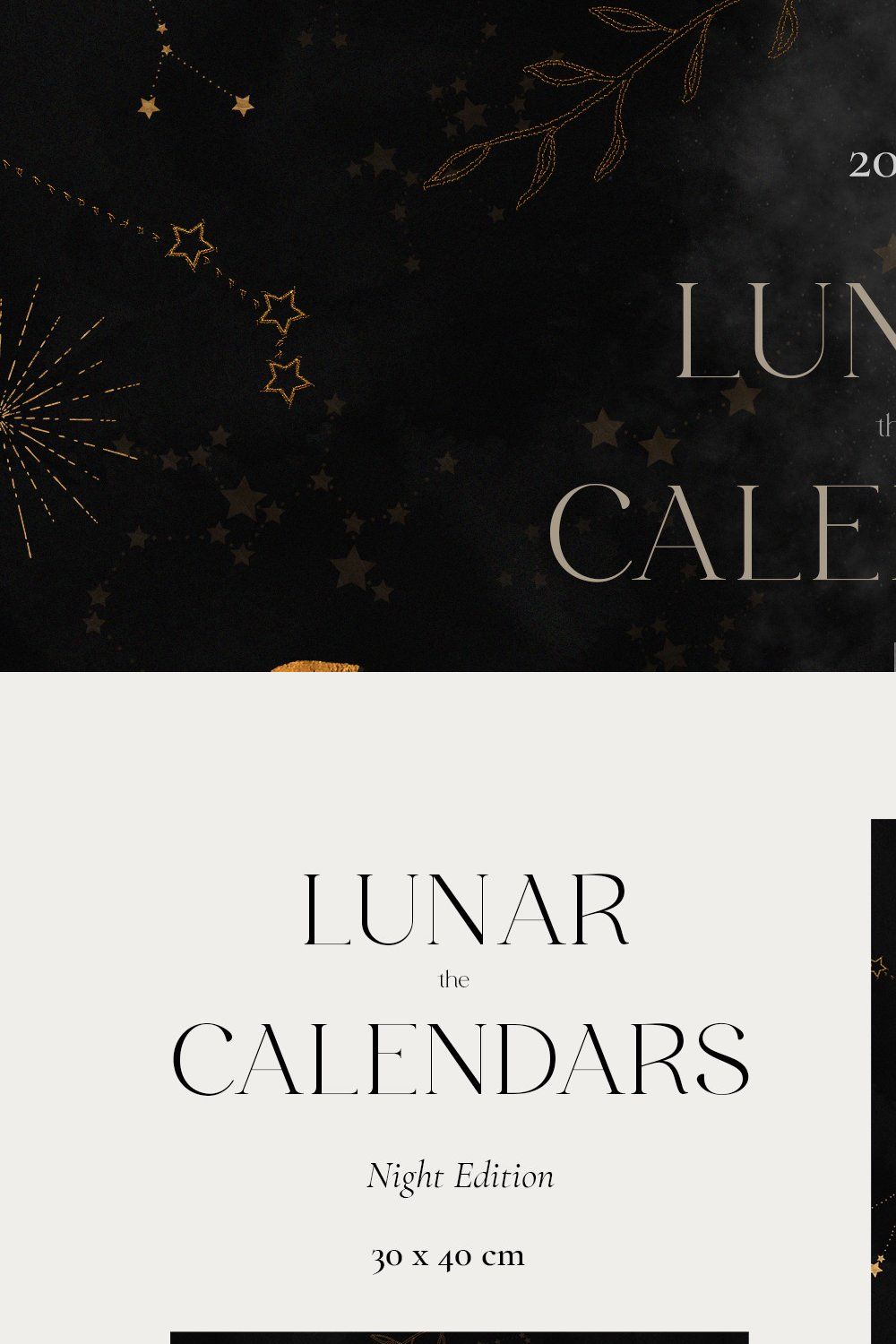 2023 LUNAR CALENDAR - Night Edition pinterest preview image.