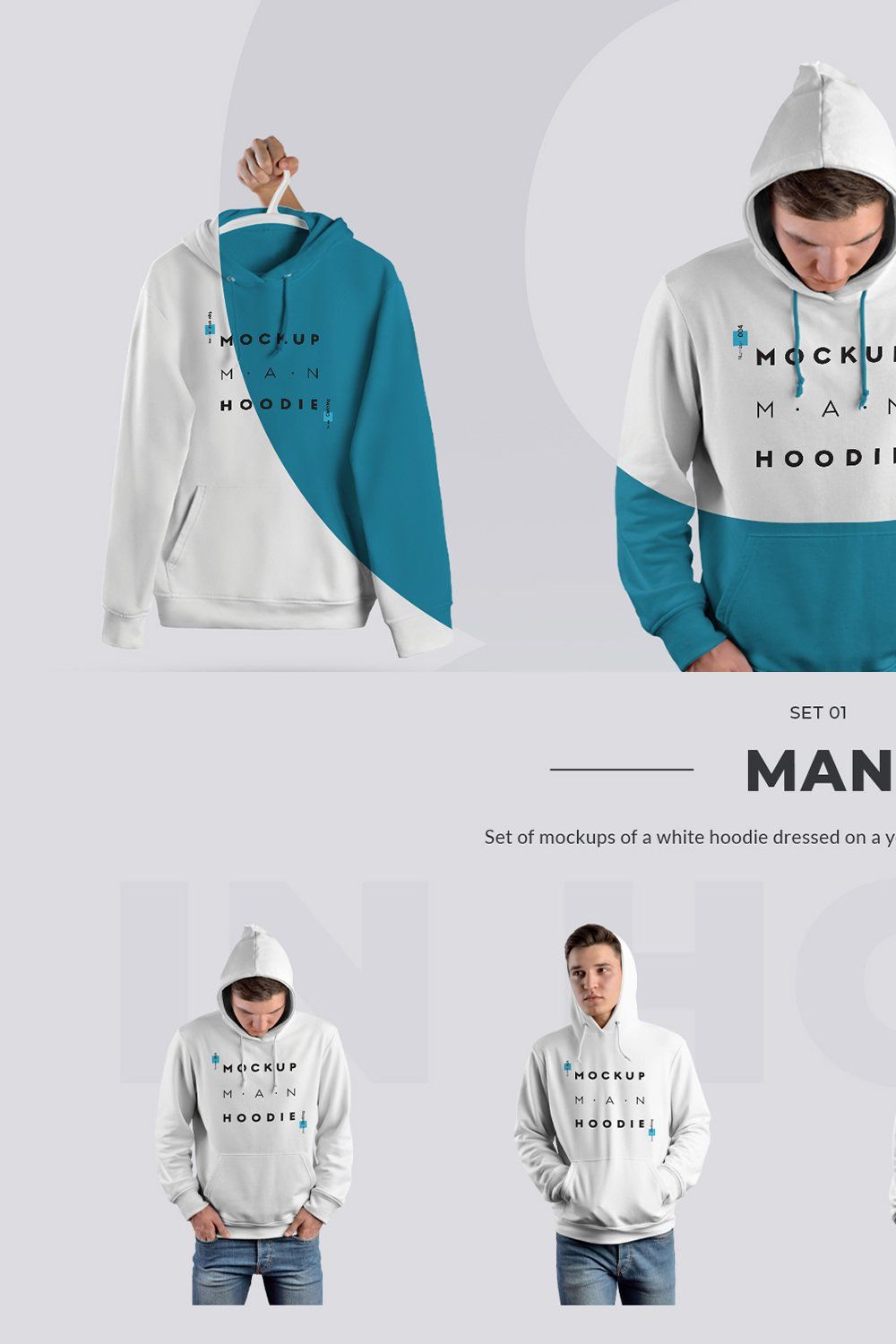24 Hoodie Mockups ( Collection #2 ) pinterest preview image.