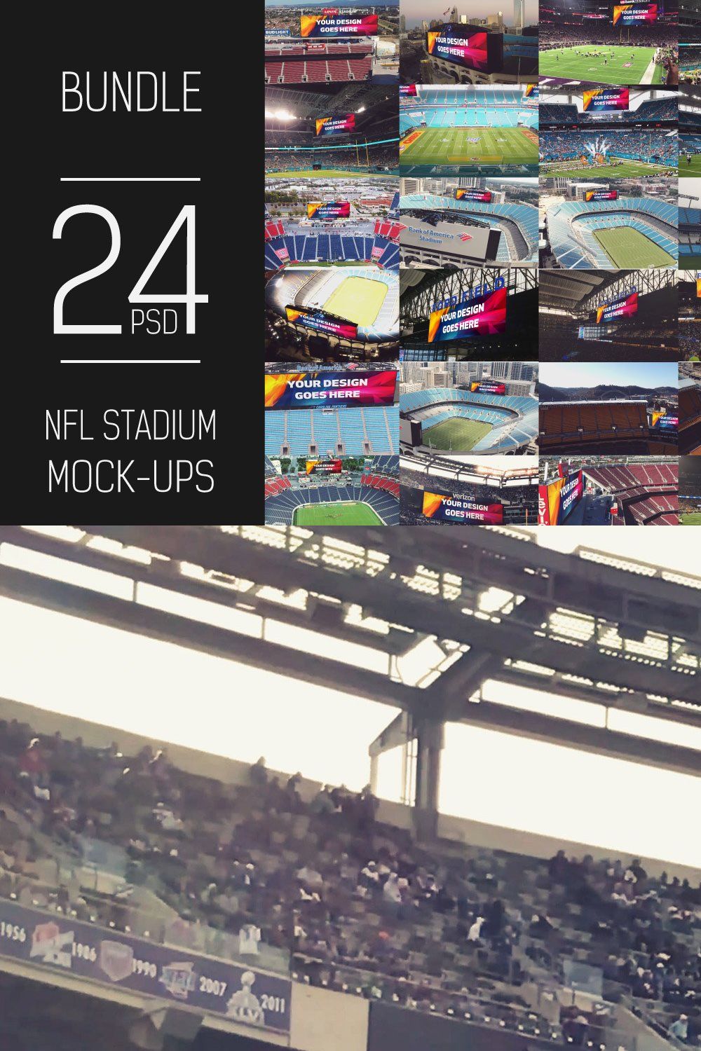 24 PSD NFL Stadium Mockup #1 pinterest preview image.