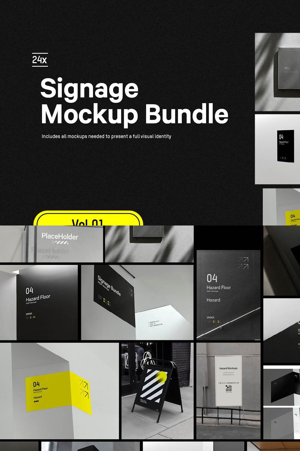 24x Signage Mockup Bundle pinterest preview image.