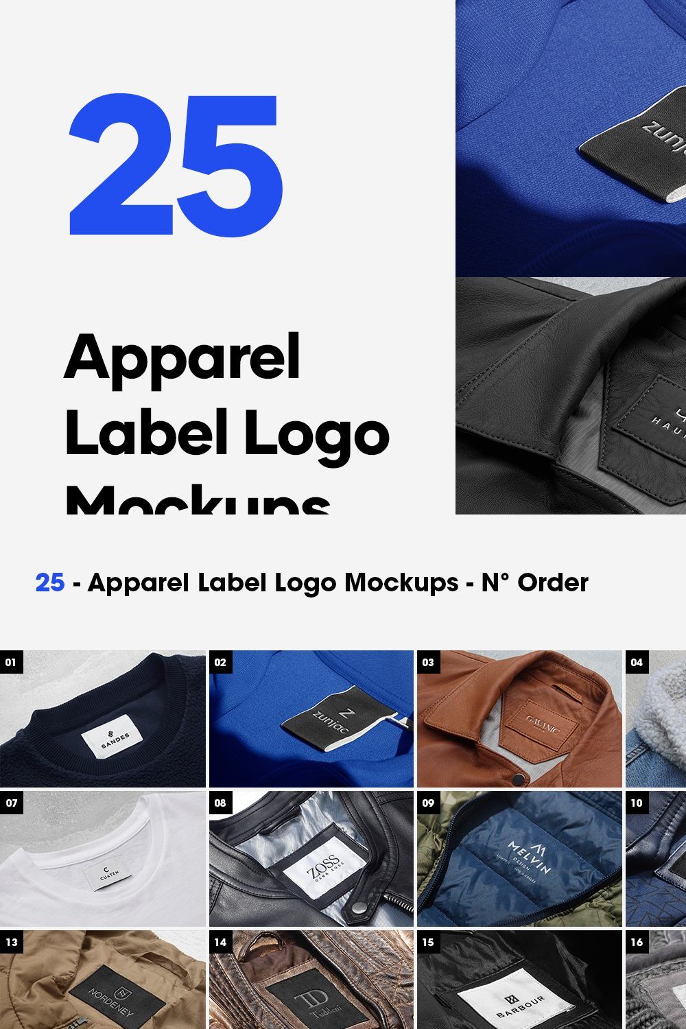 25 Apparel Tag & Labels Logo Mockups pinterest preview image.