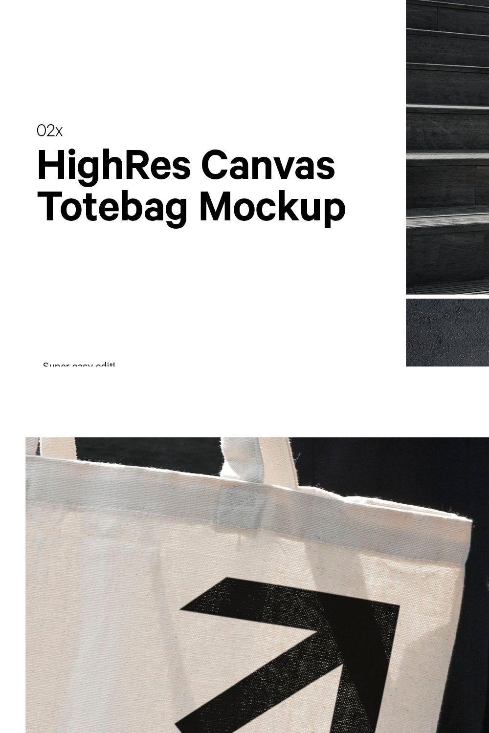 2x Canvas Tote Bag Mockup Bundle pinterest preview image.