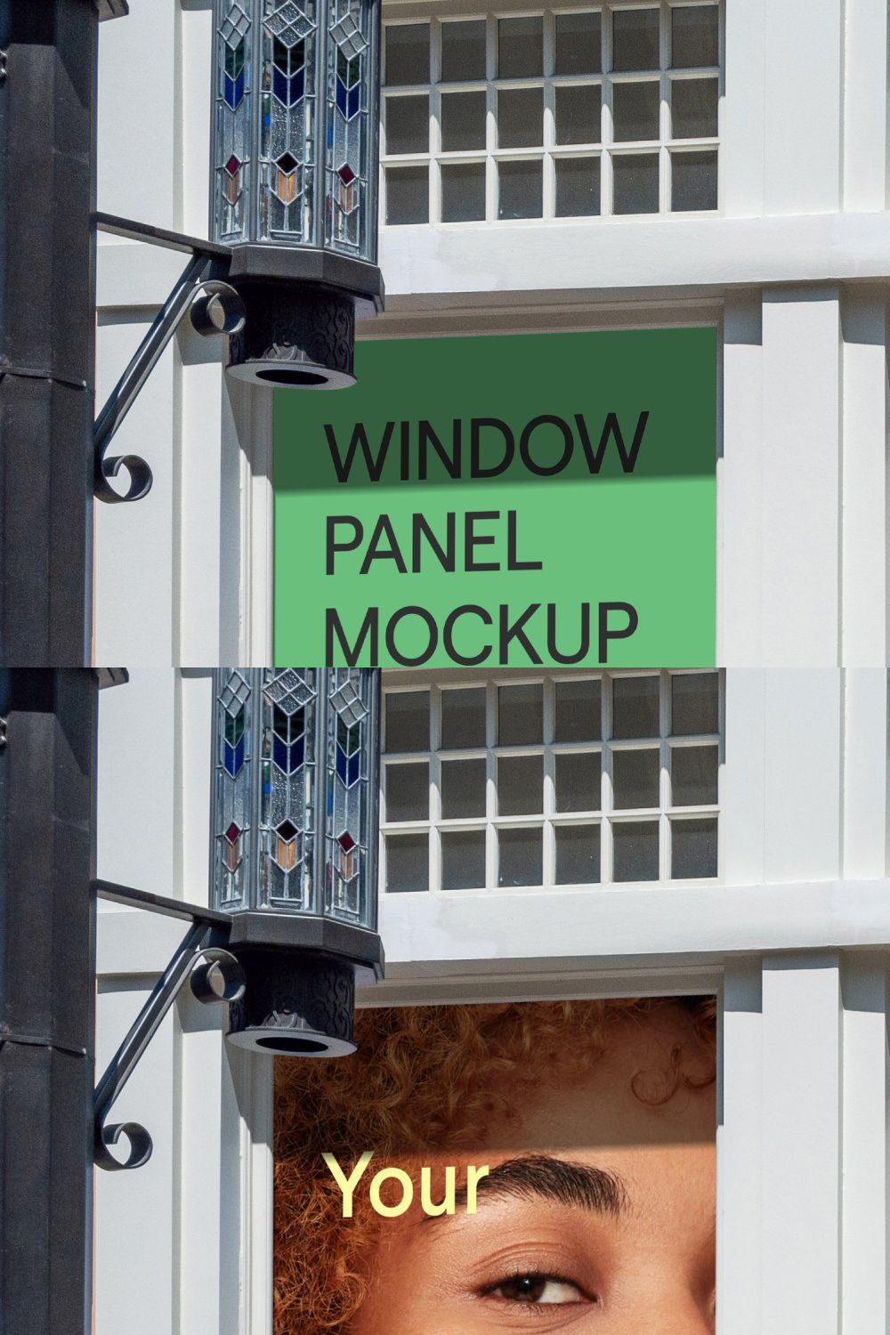 3-Panel Window Poster Mockup PSD pinterest preview image.