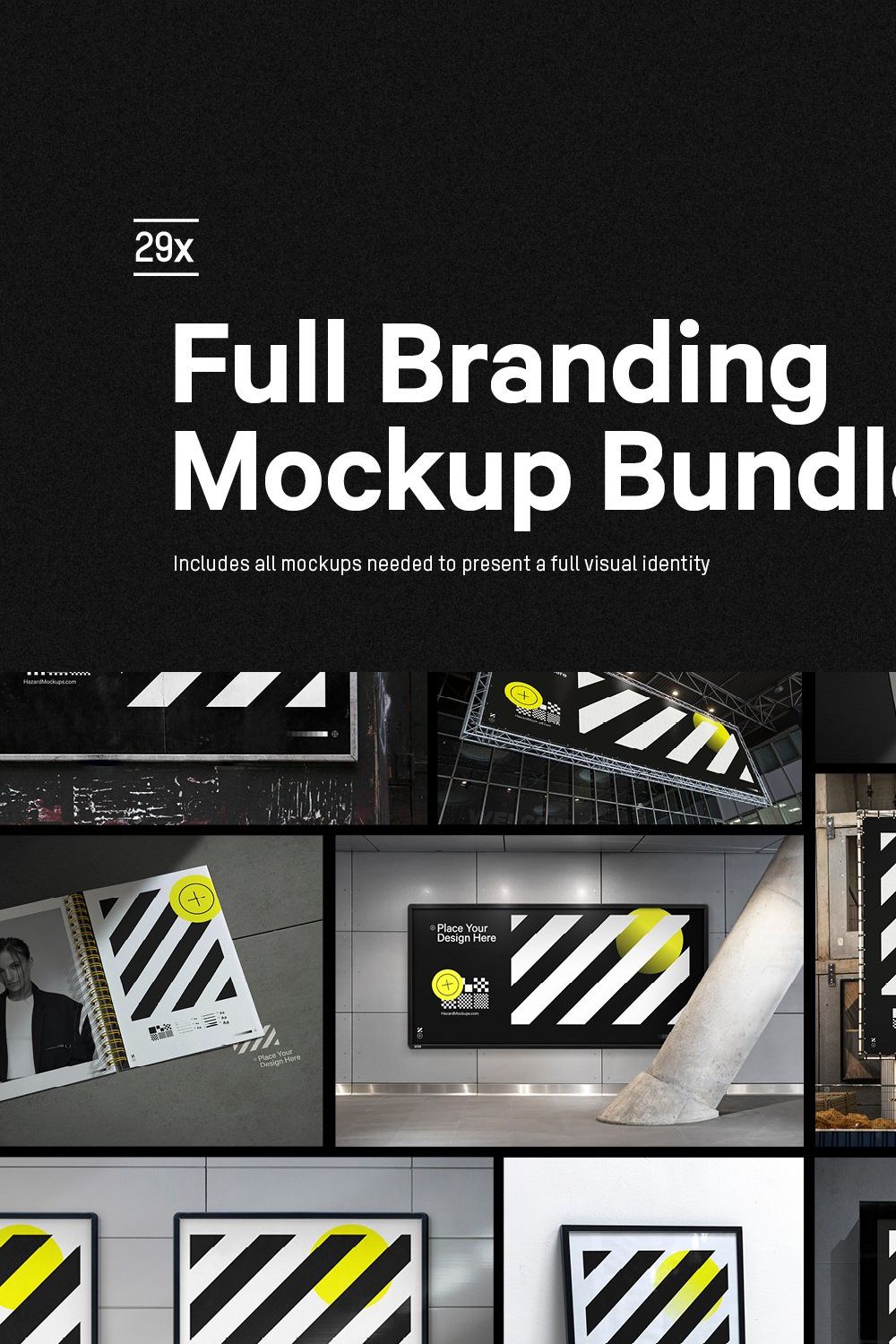 30x Full Branding Mockup Bundle pinterest preview image.