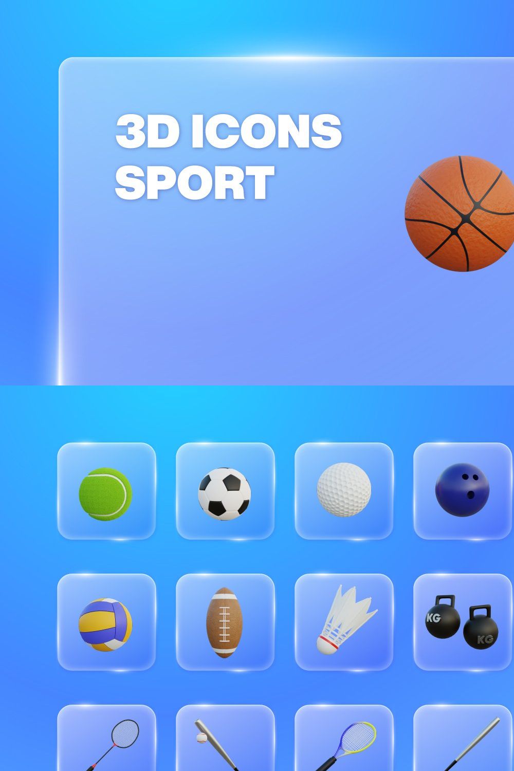 3D Icons Sport pinterest preview image.