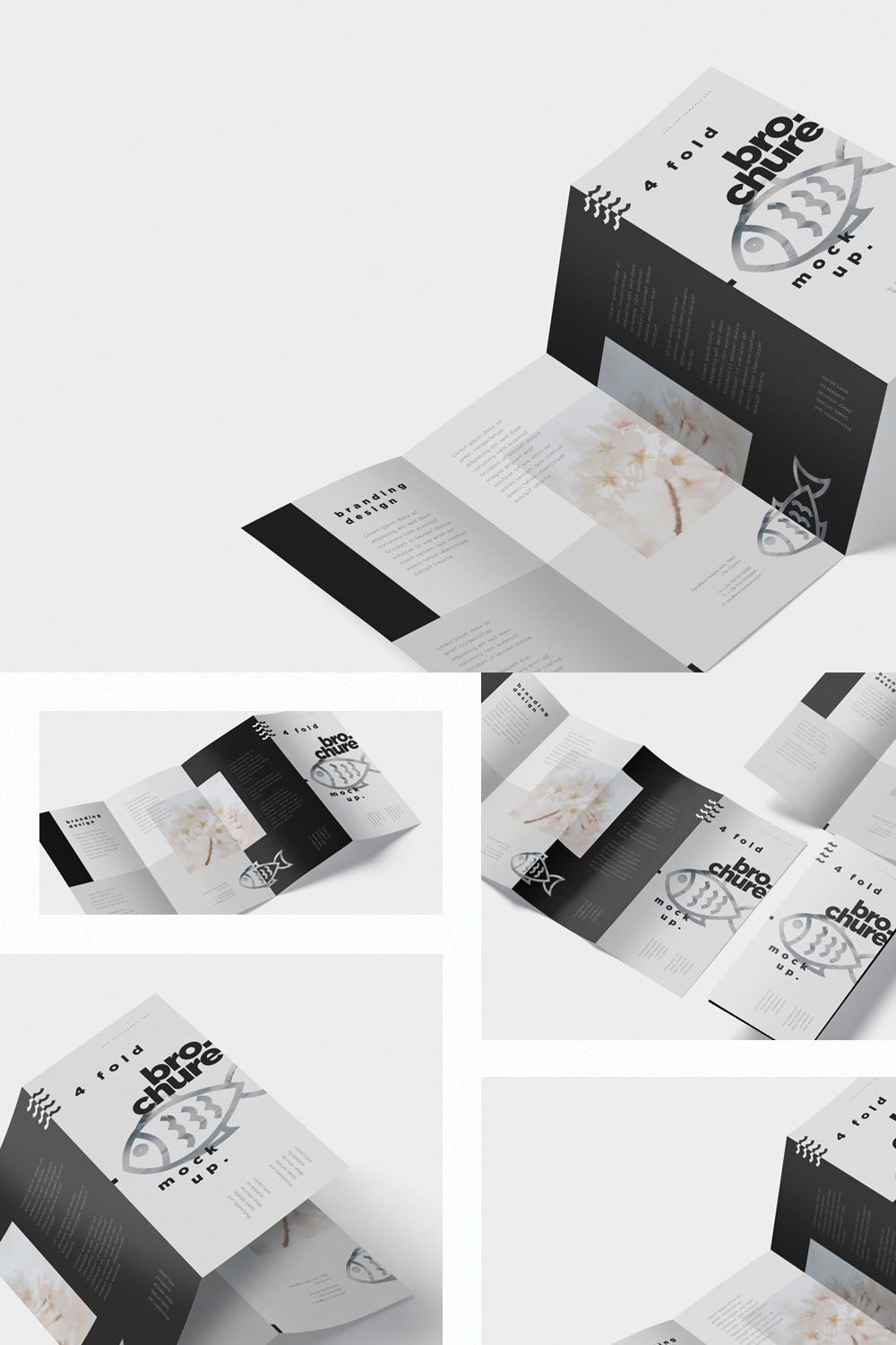 4-Fold Brochure Mockup - DL 99x210mm pinterest preview image.