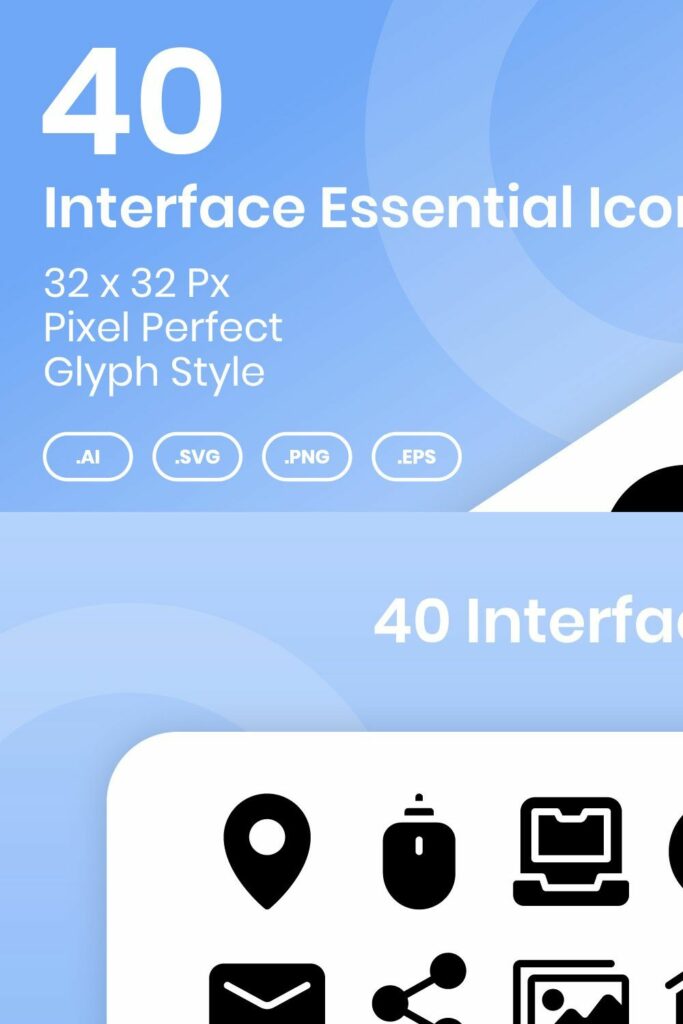 40 Interface Essential - Glyph – MasterBundles