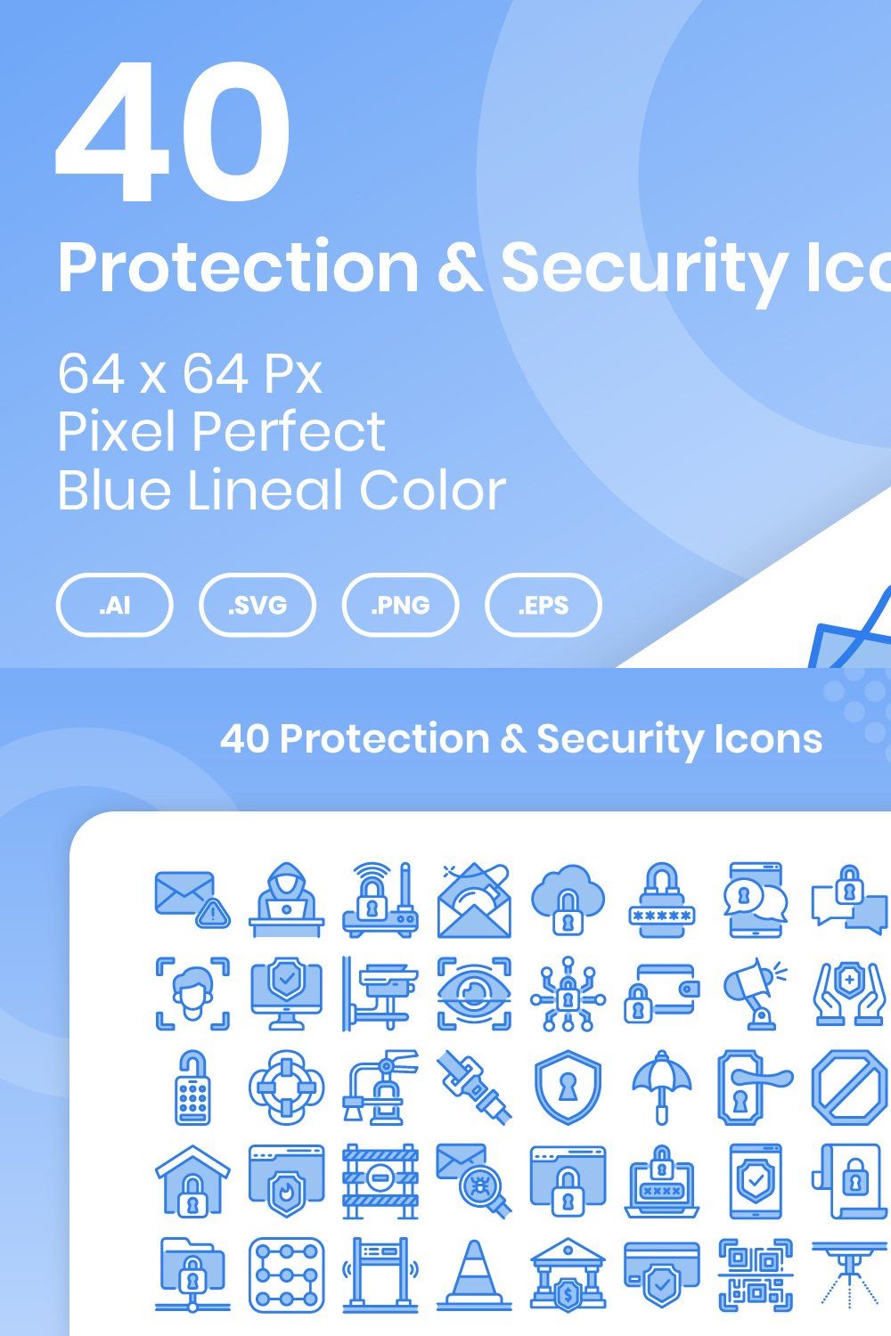40 Protection Security Lineal Color pinterest preview image.