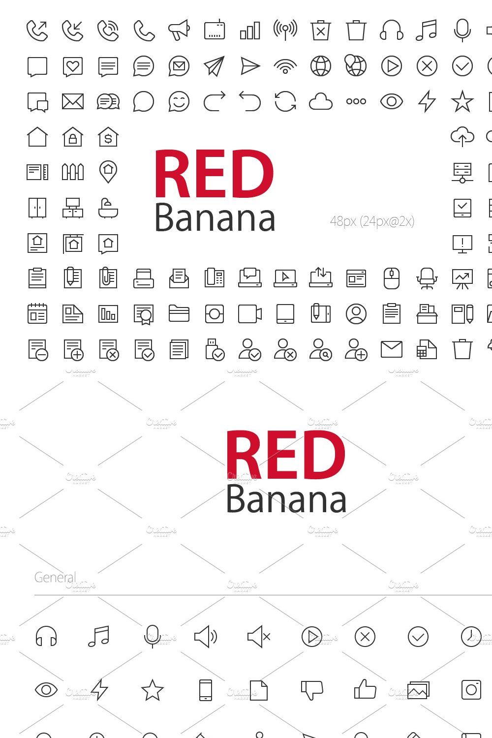 4200+ RED Banana Icons pinterest preview image.
