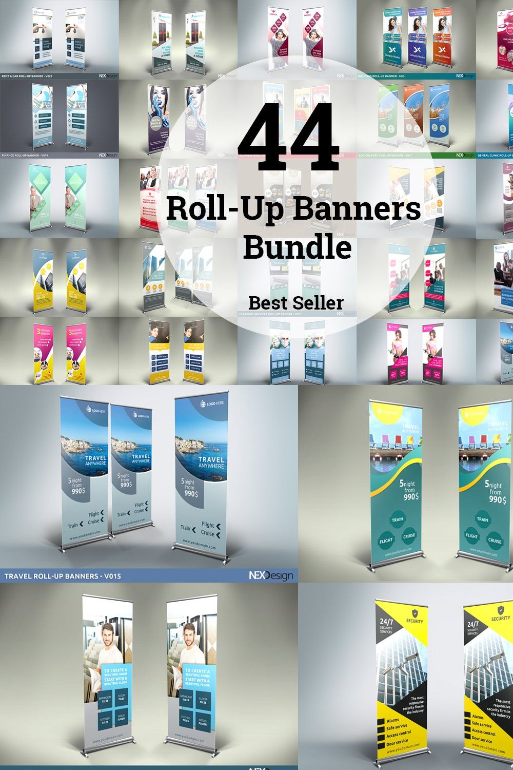 44 Roll-Up Banners Bundle - SK pinterest preview image.