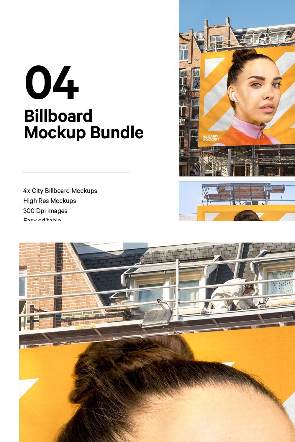 4x Billboard Construction Mockups pinterest preview image.