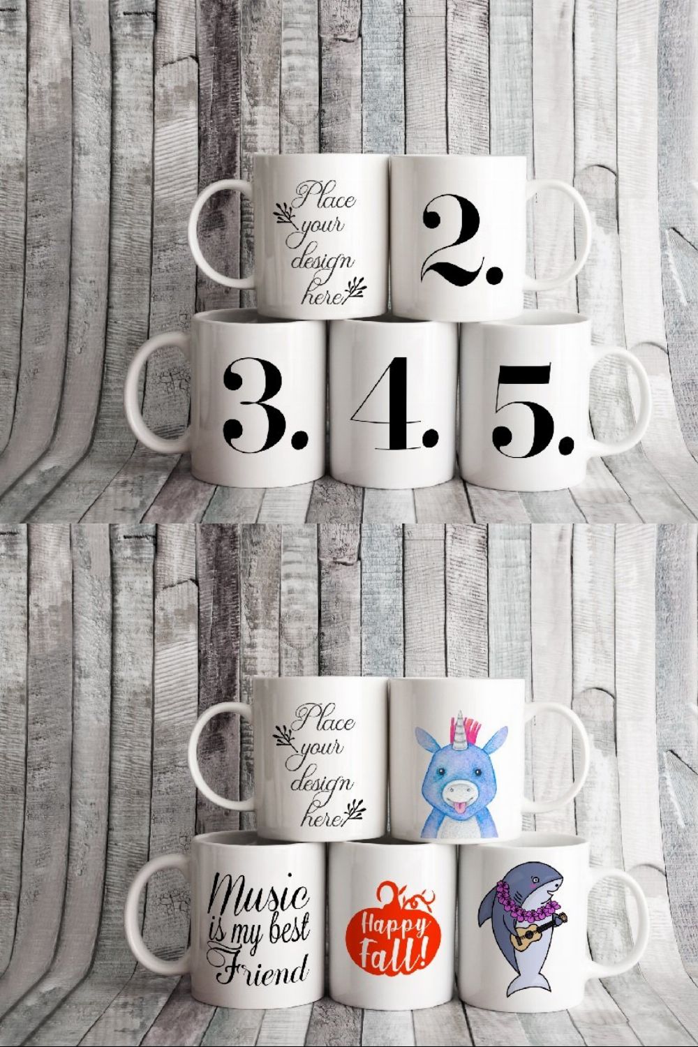 5 coffee mug mockup five cup mock up pinterest preview image.