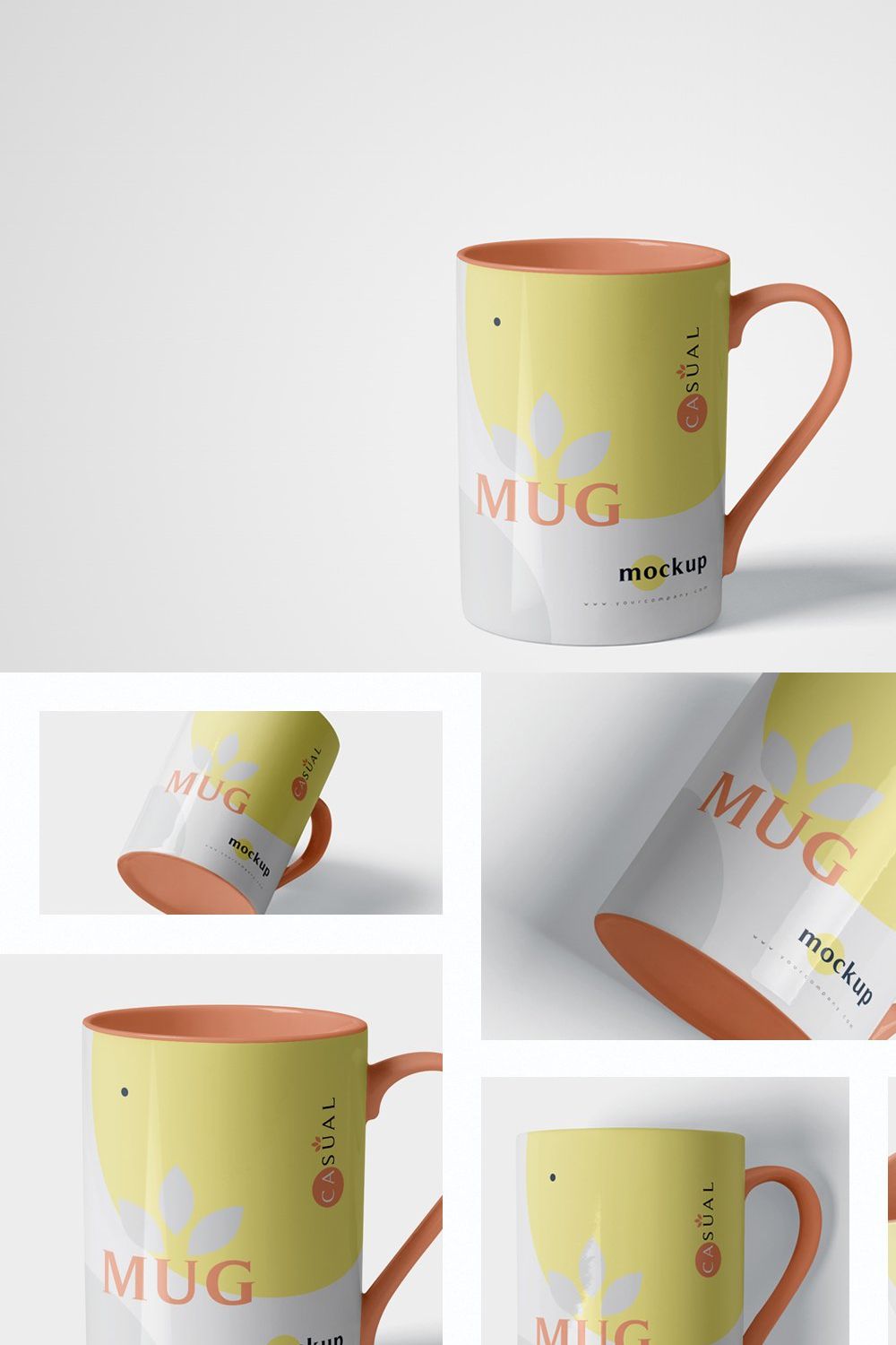 5 Mug Mockups pinterest preview image.