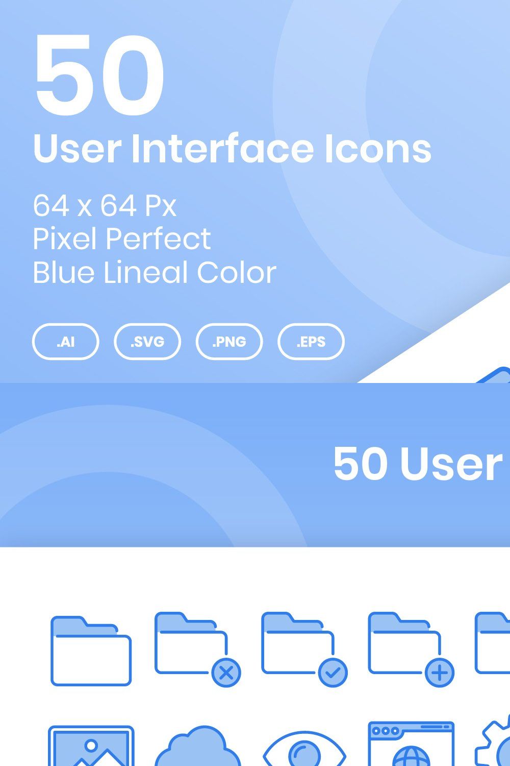 50 User Interface - Lineal Color pinterest preview image.