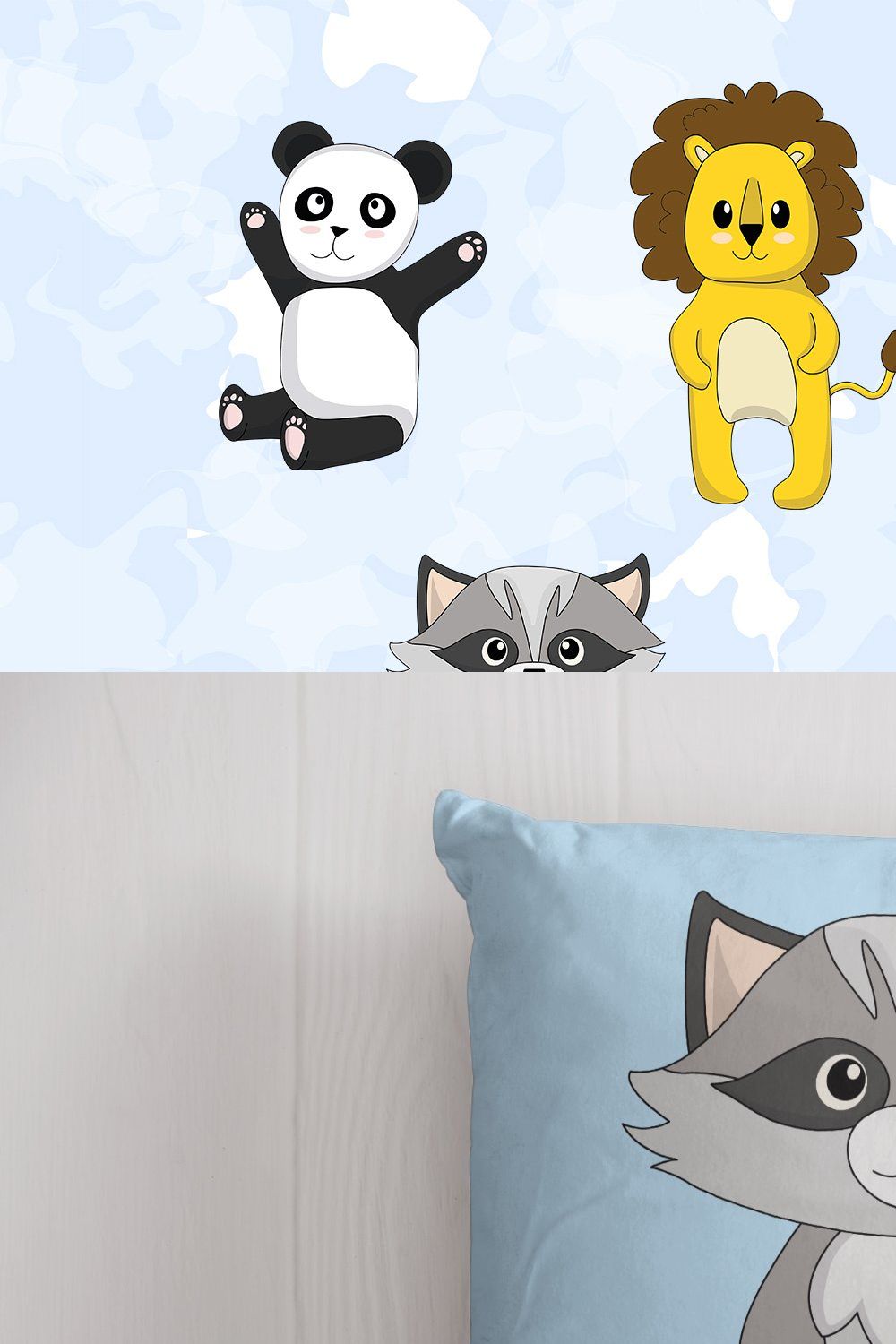 7 Cute Cartoon Animal Bundle SVG PNG pinterest preview image.