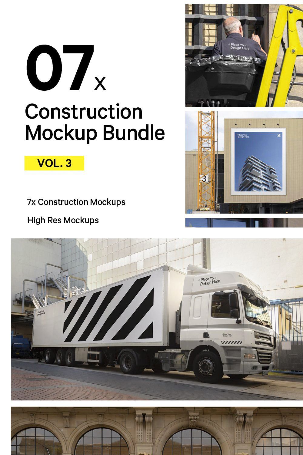 7x Construction Mockup Bundle Vol.3 pinterest preview image.