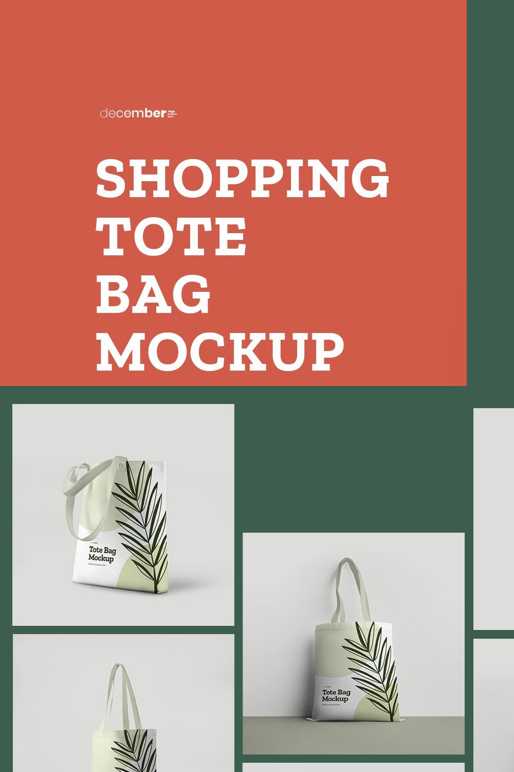 8 Shopping Tote Bag Mockups pinterest preview image.