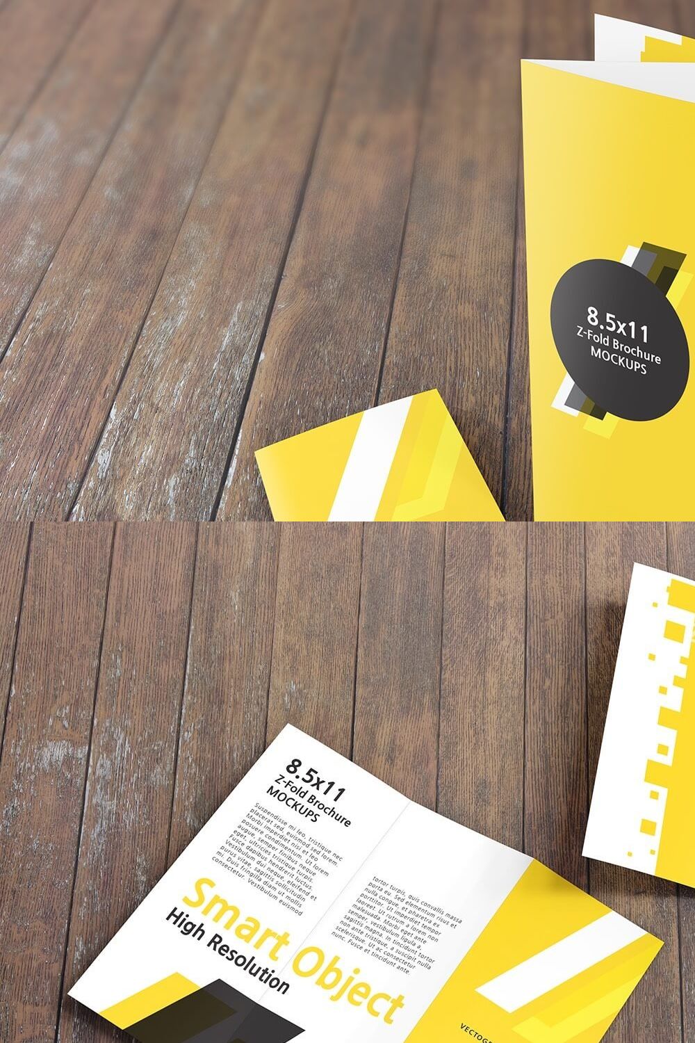 8.511 Z-Fold Brochure Mockups pinterest preview image.