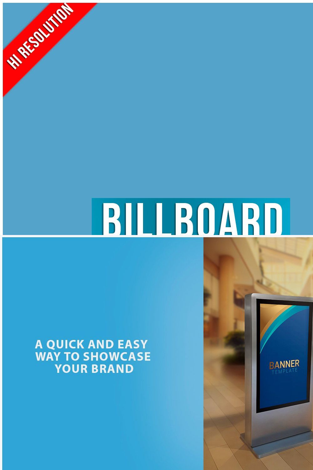 A Digital Display Billboard Mockup pinterest preview image.