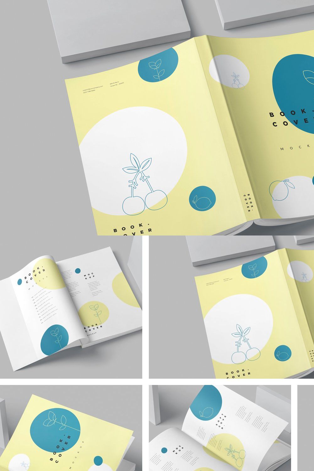 A4 A5 A6 Soft Cover Book Mockups pinterest preview image.