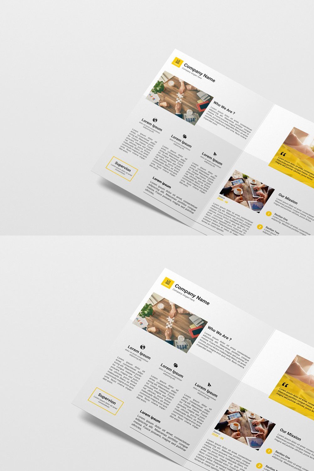 A4 / A5 Trifold Brochure Mockup pinterest preview image.