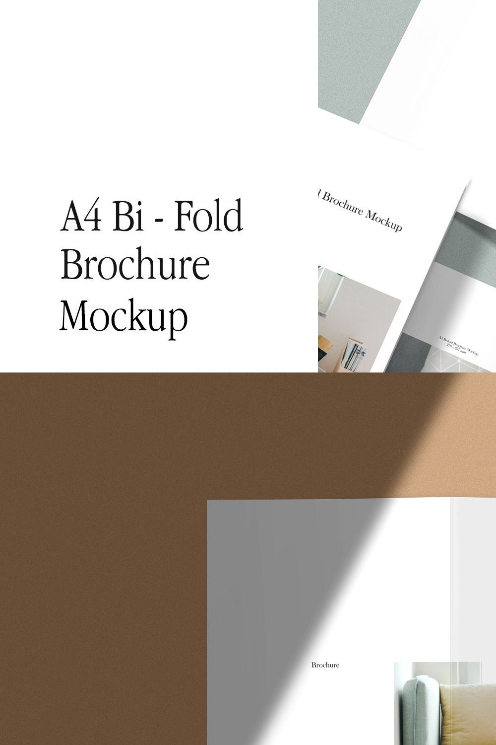 A4 Bi-Fold Brochure Mockup pinterest preview image.