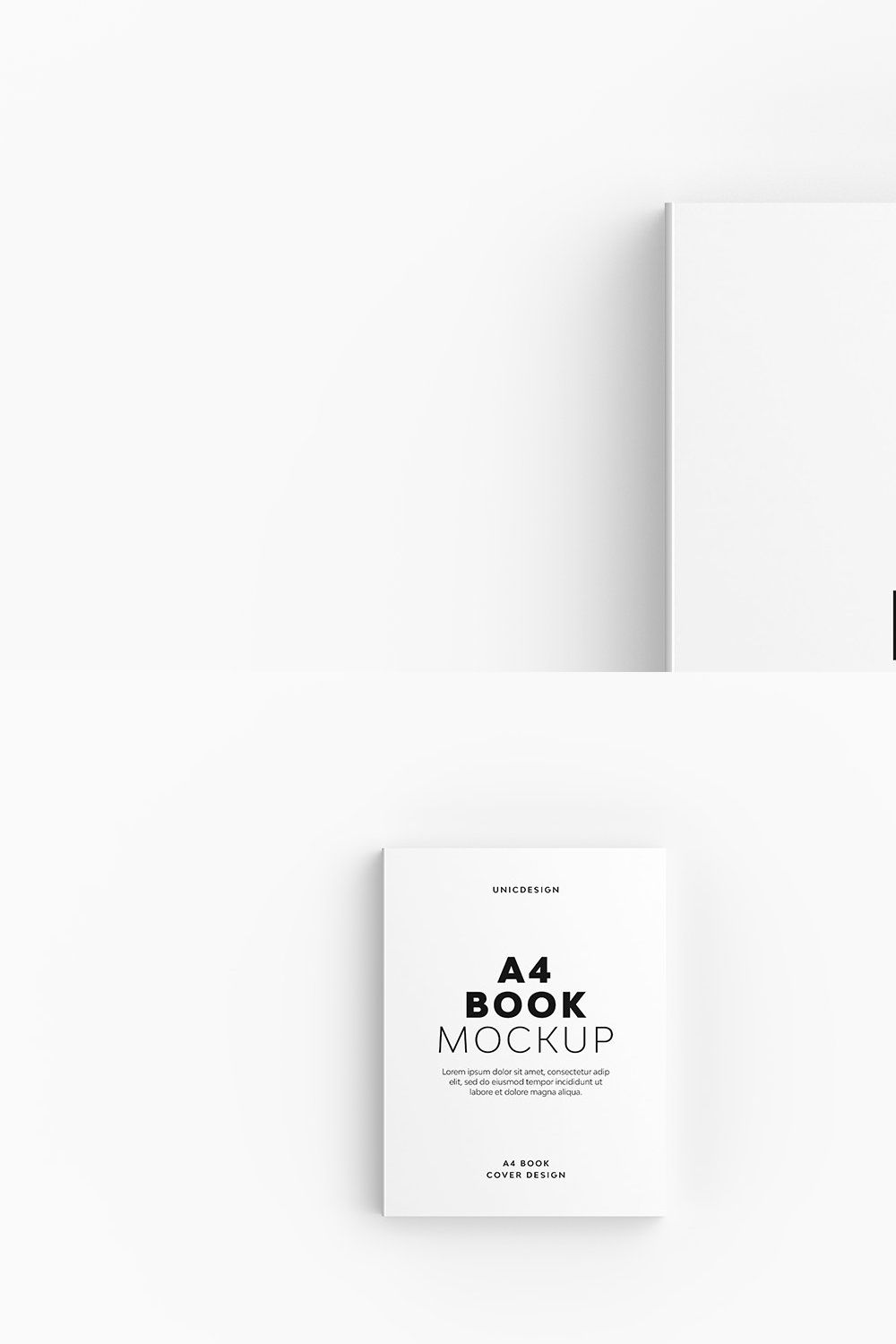 A4 Book Mockup pinterest preview image.