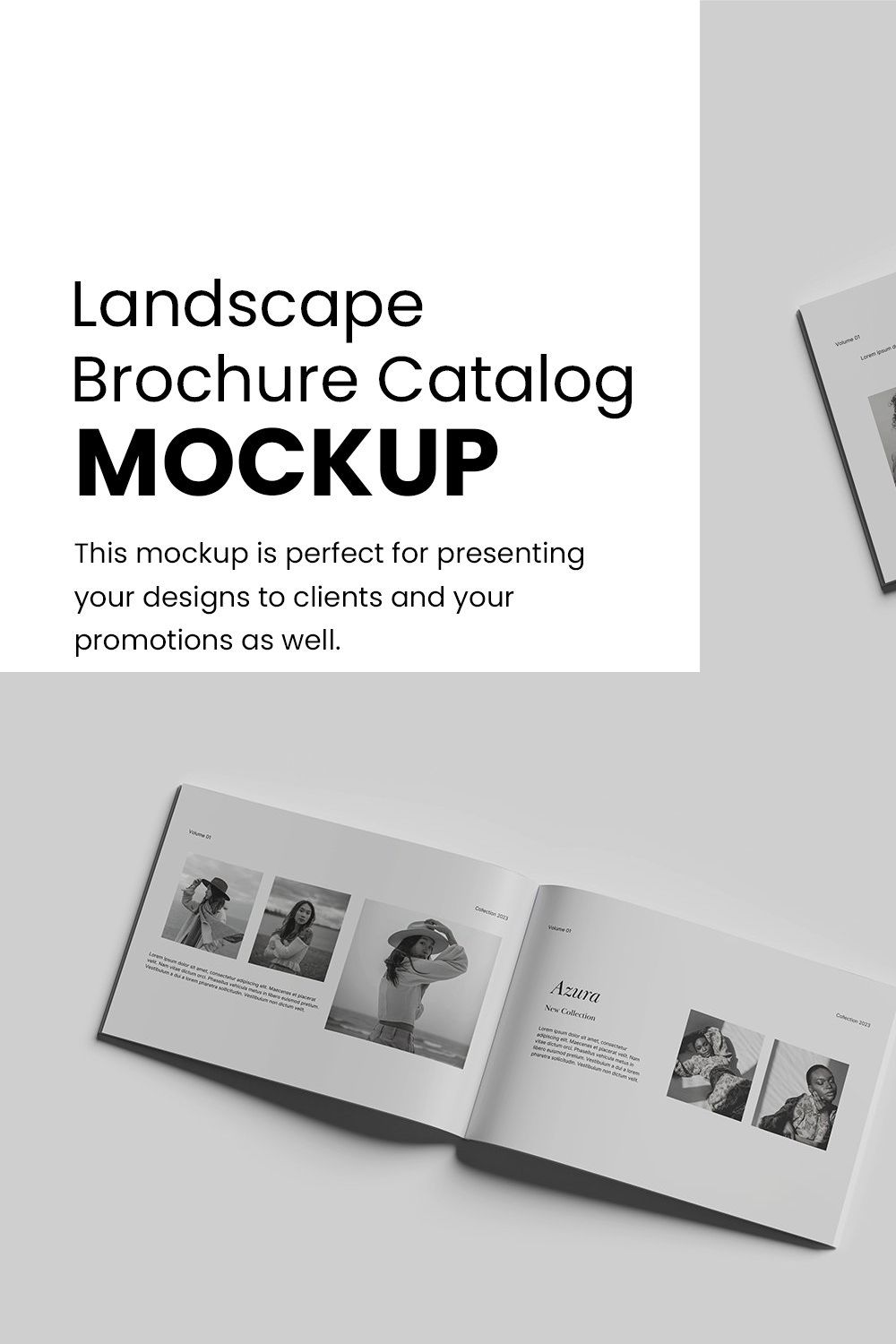 A4 Landscape Brochure Catalog Mockup pinterest preview image.