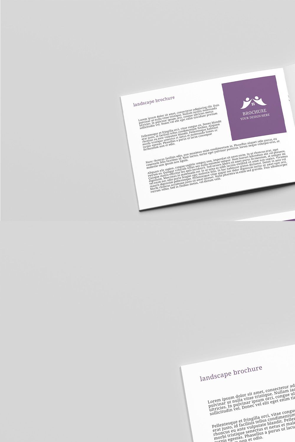 A4 Landscape Brochure Mockup pinterest preview image.