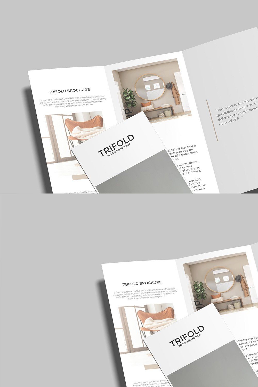A4 Trifold Brochure Mockup pinterest preview image.