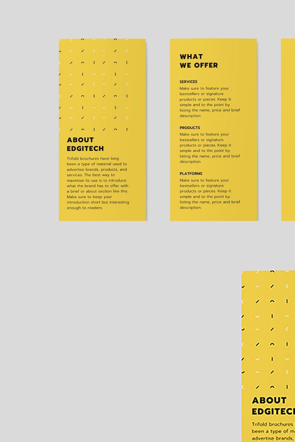 A4 Trifold Brochure Mockup pinterest preview image.