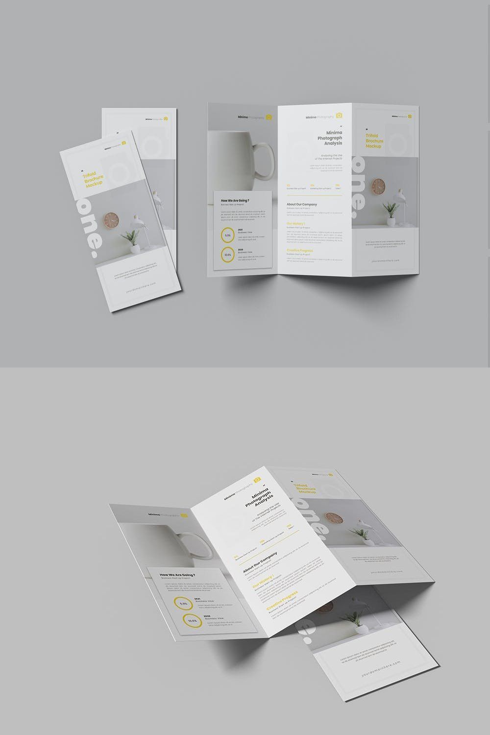 A4 Trifold Mockup pinterest preview image.