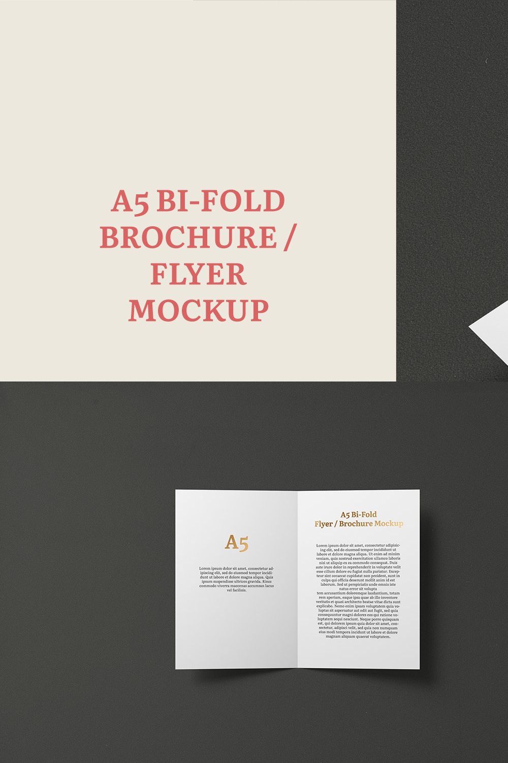 A5 Bi-Fold Brochure / Flyer Mockup pinterest preview image.