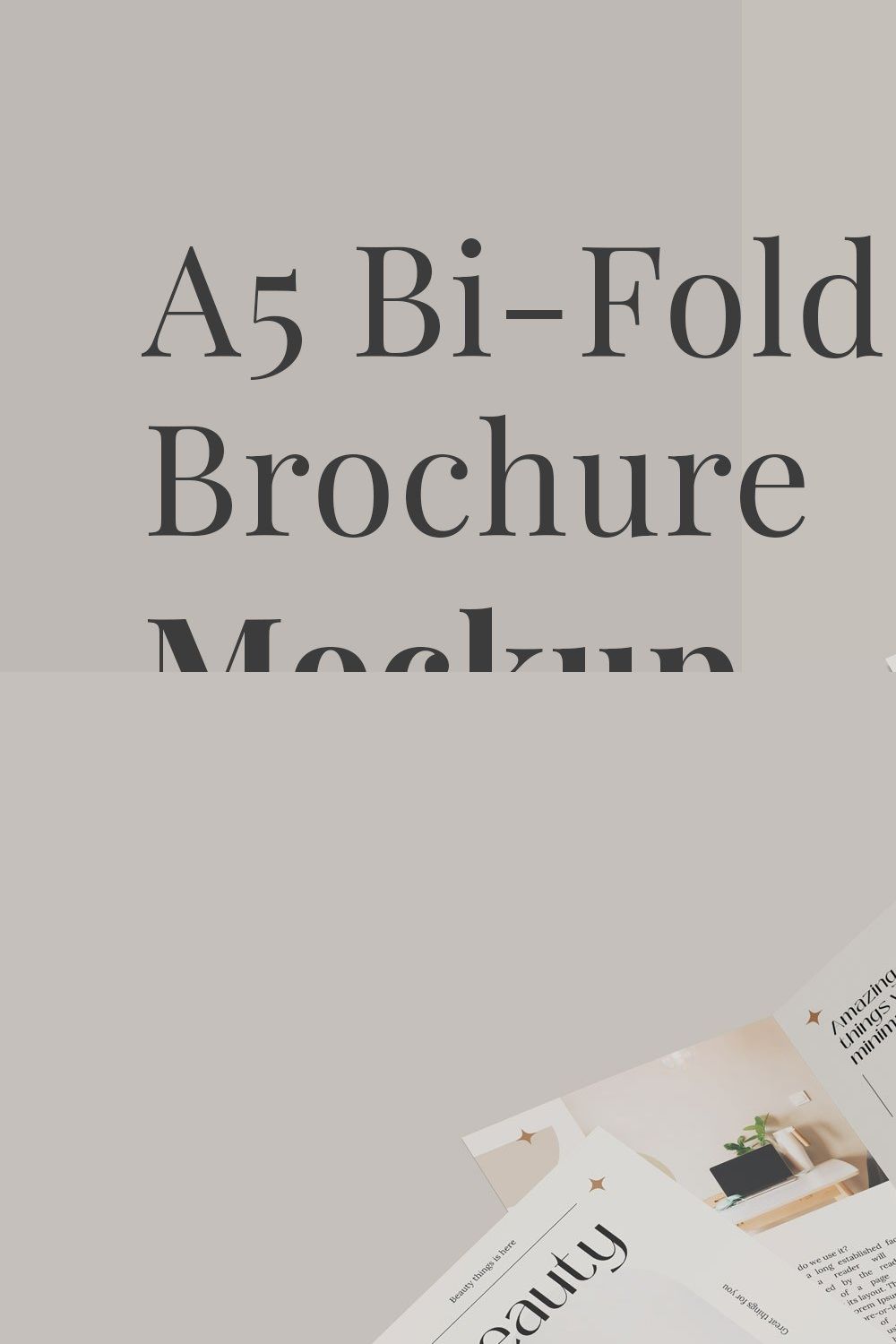 A5 Bifold Brochure Mockup pinterest preview image.