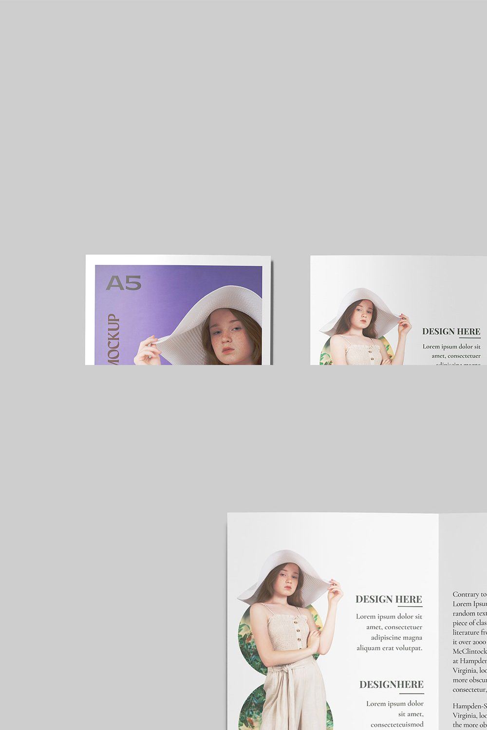 A5 Bifold Brochure Mockup pinterest preview image.