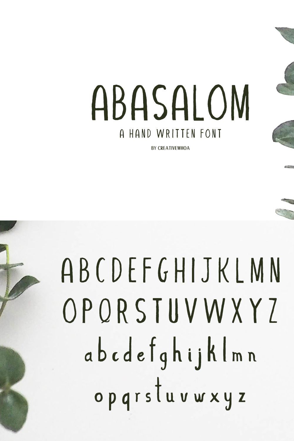 Abasalom | A Handwritten Font pinterest preview image.