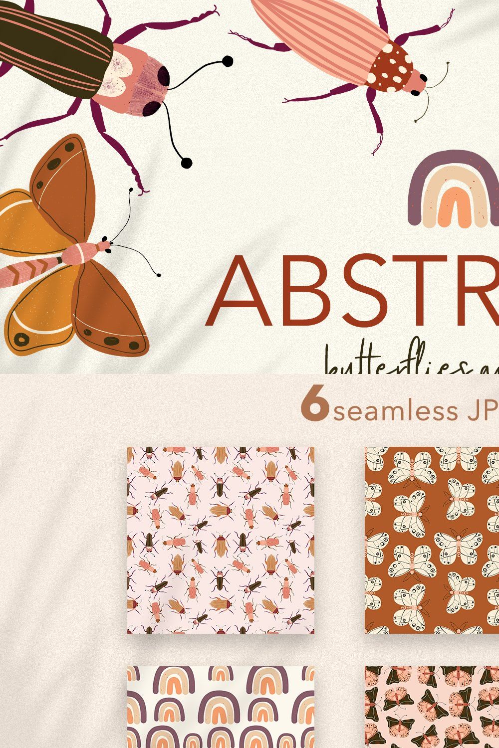 Abstract Butterflies and Bugs pinterest preview image.
