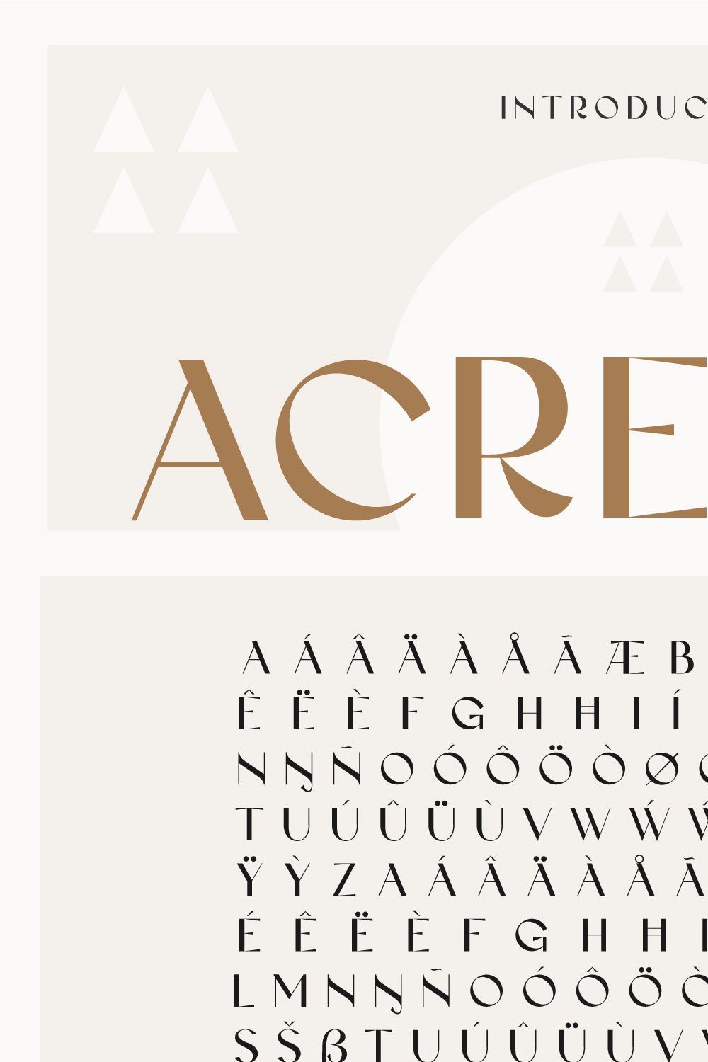 Acreage - A Modern Typeface pinterest preview image.