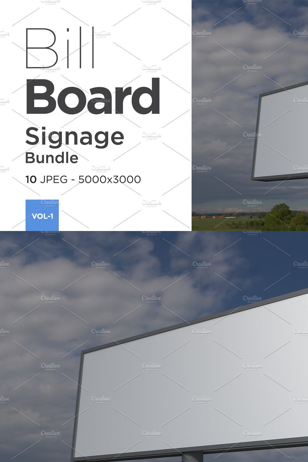 Advertising Billboard Mockup Set V-1 pinterest preview image.