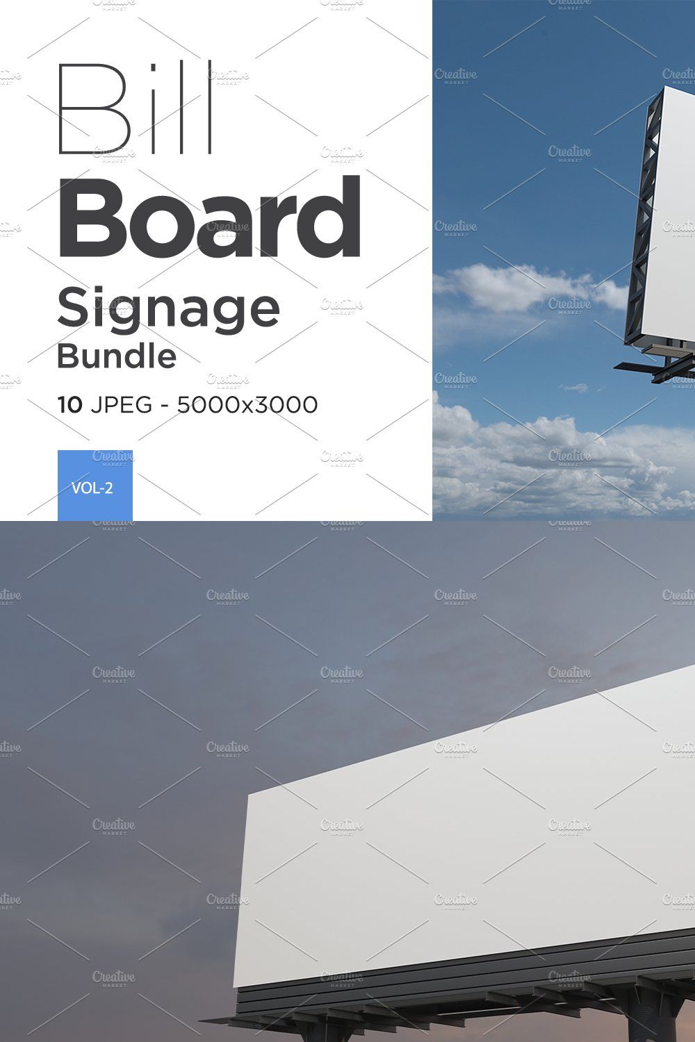 Advertising Billboard Mockup Set V-2 pinterest preview image.