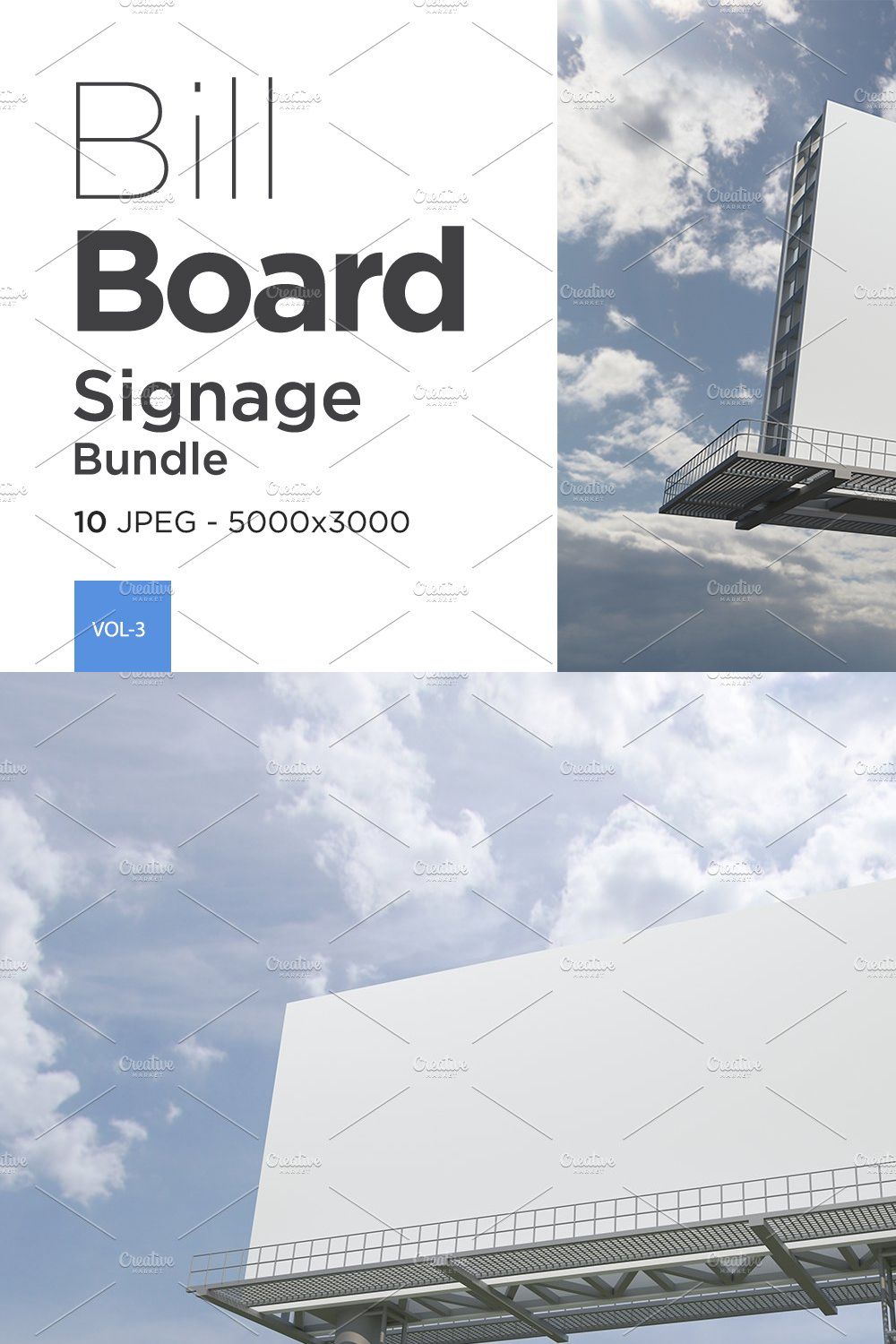 Advertising Billboard Mockup Set V-3 pinterest preview image.