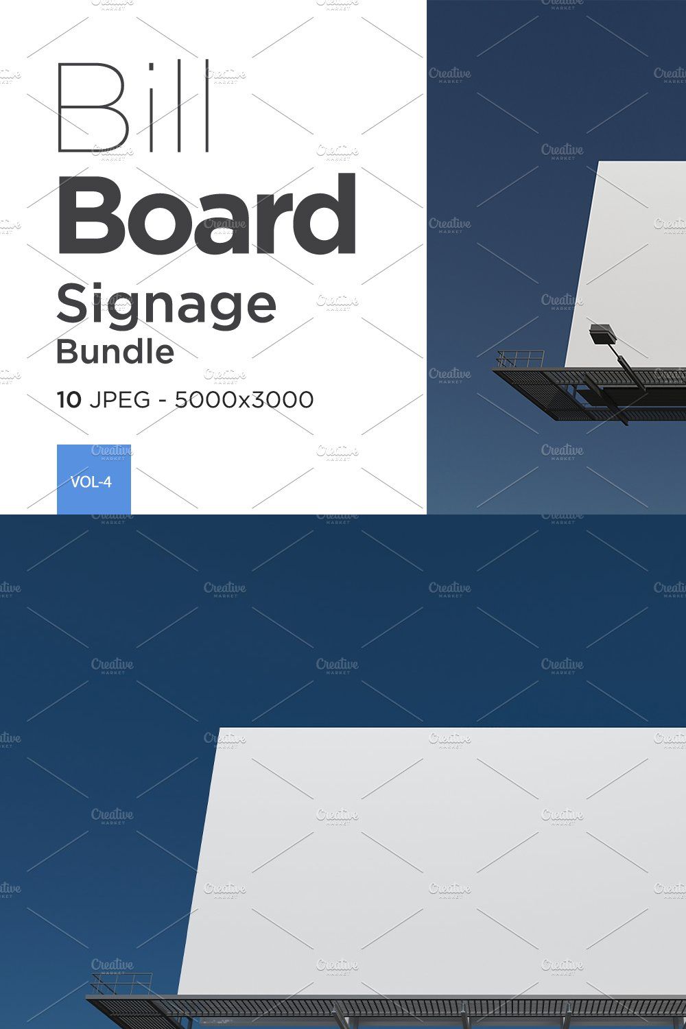 Advertising Billboard Mockup Set V-4 pinterest preview image.