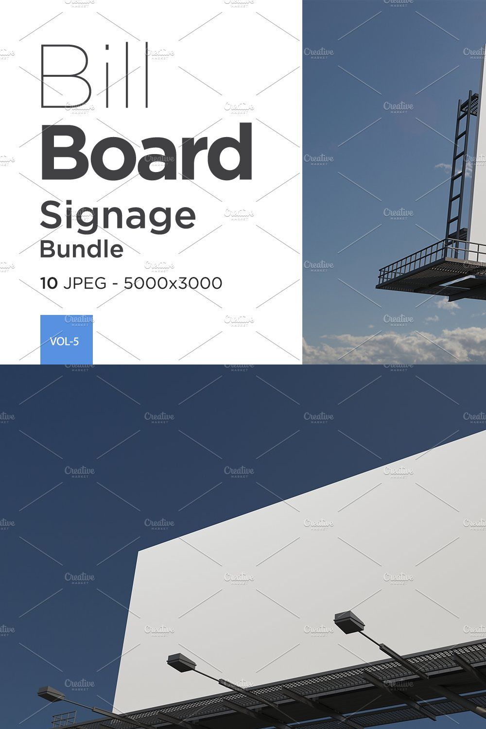 Advertising Billboard Mockup Set V-5 pinterest preview image.