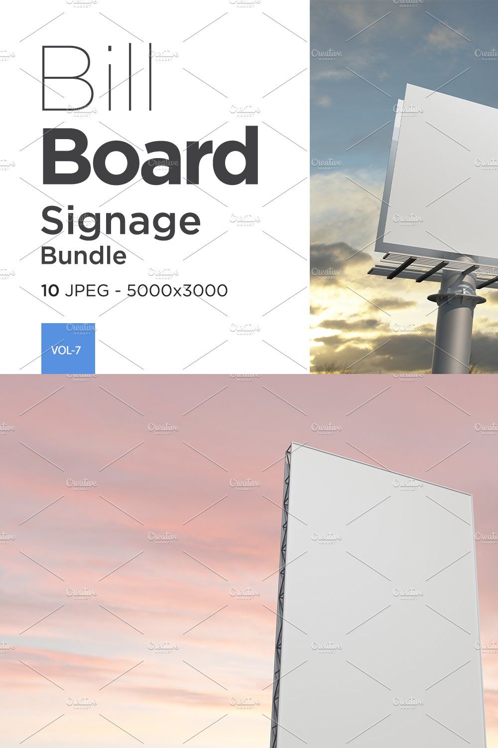 Advertising Billboard Mockup Set V-7 pinterest preview image.