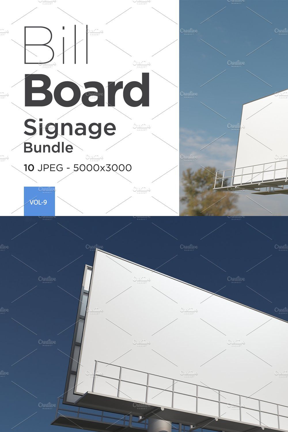 Advertising Billboard Mockup Set V-9 pinterest preview image.