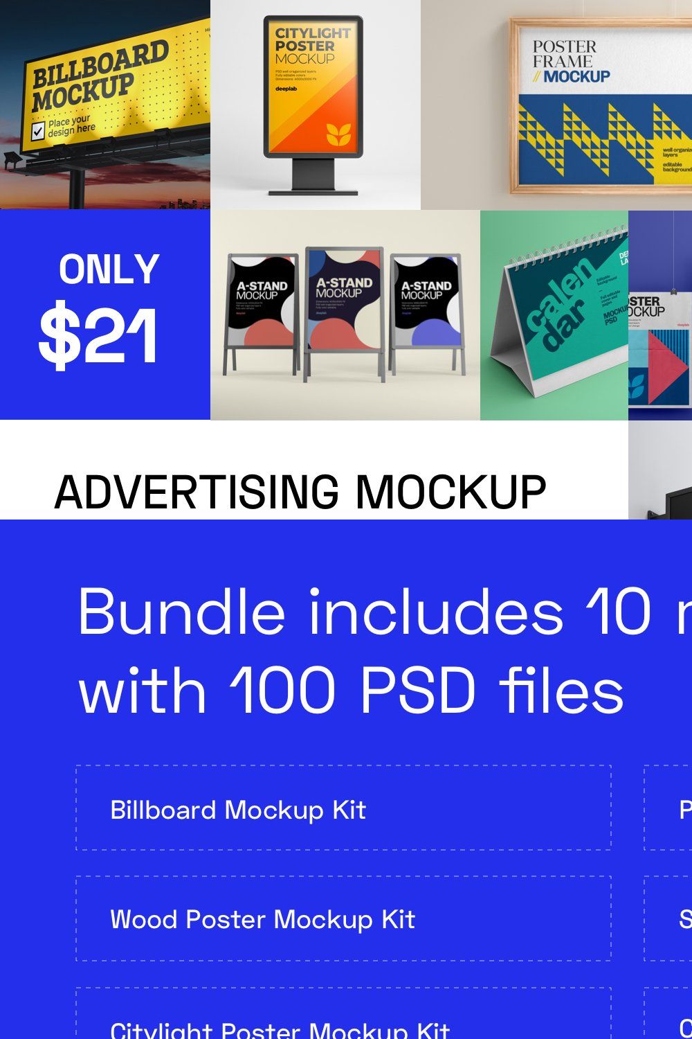 Advertising Mockup Bundle pinterest preview image.