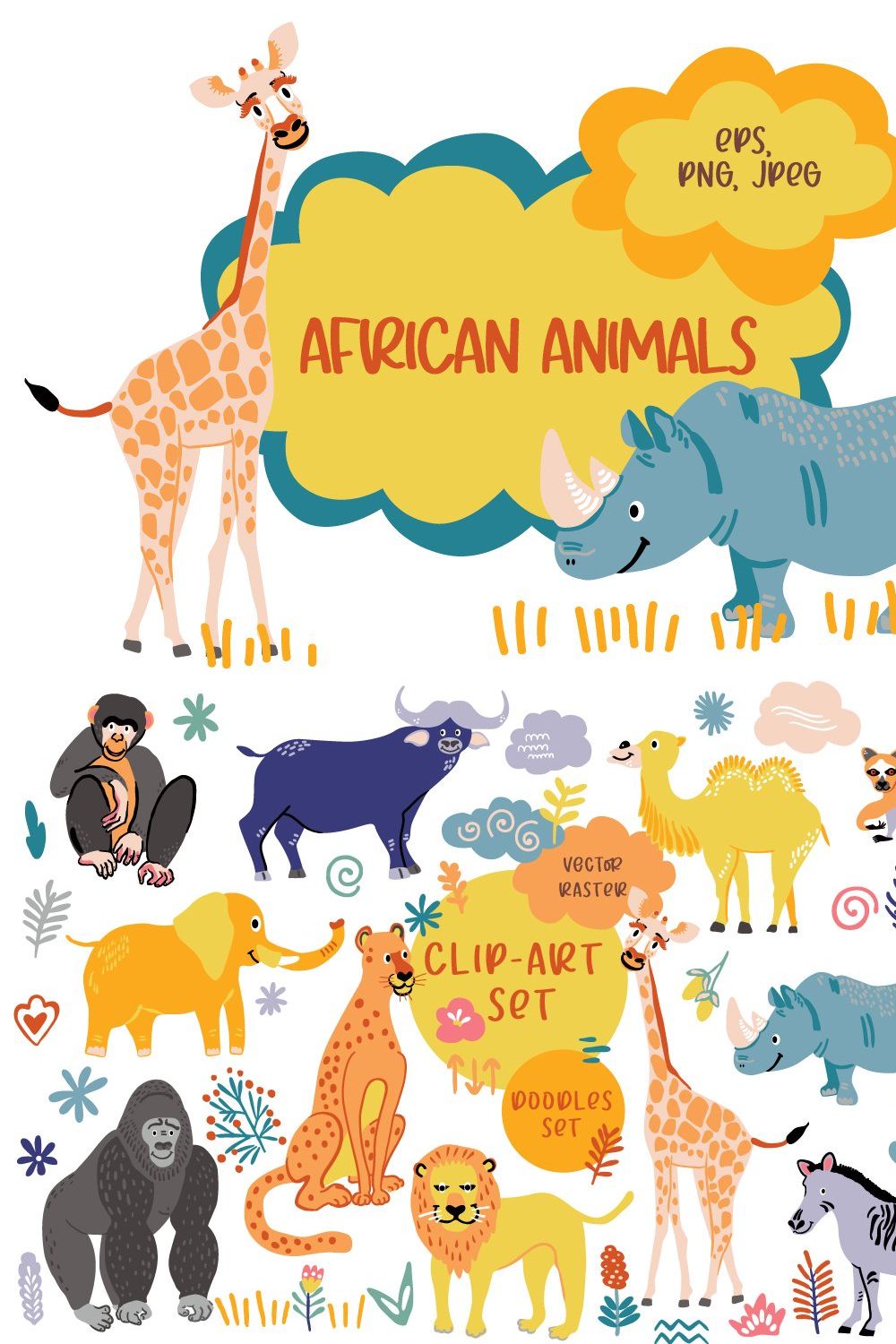 African animals clip art pinterest preview image.