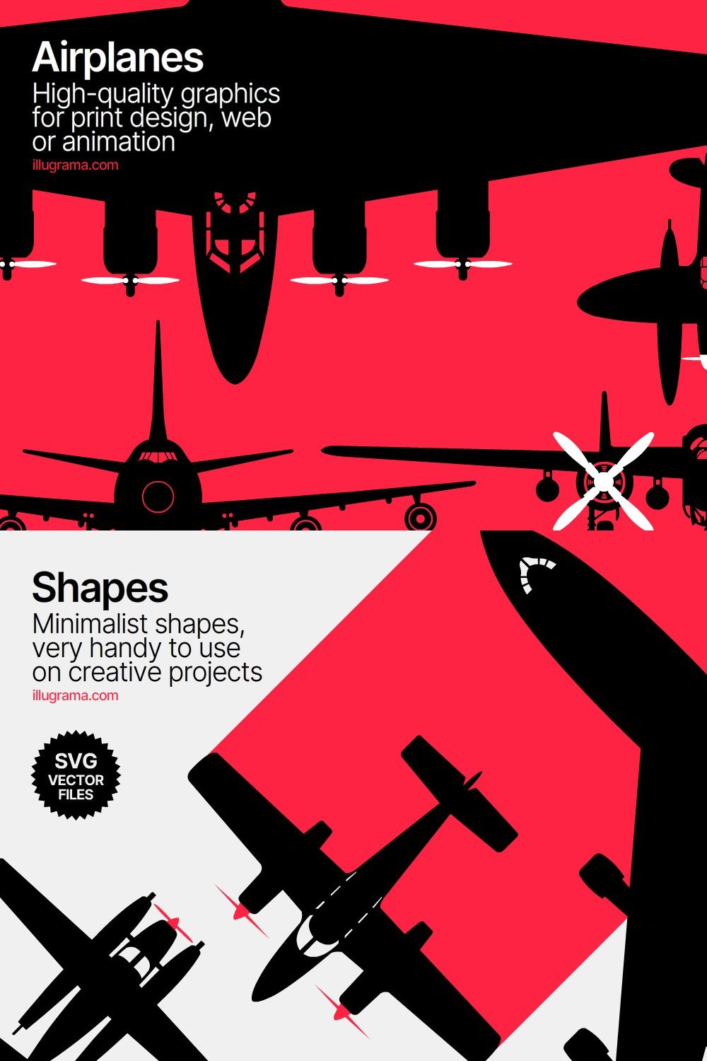 Airplanes - Modern Graphics pinterest preview image.
