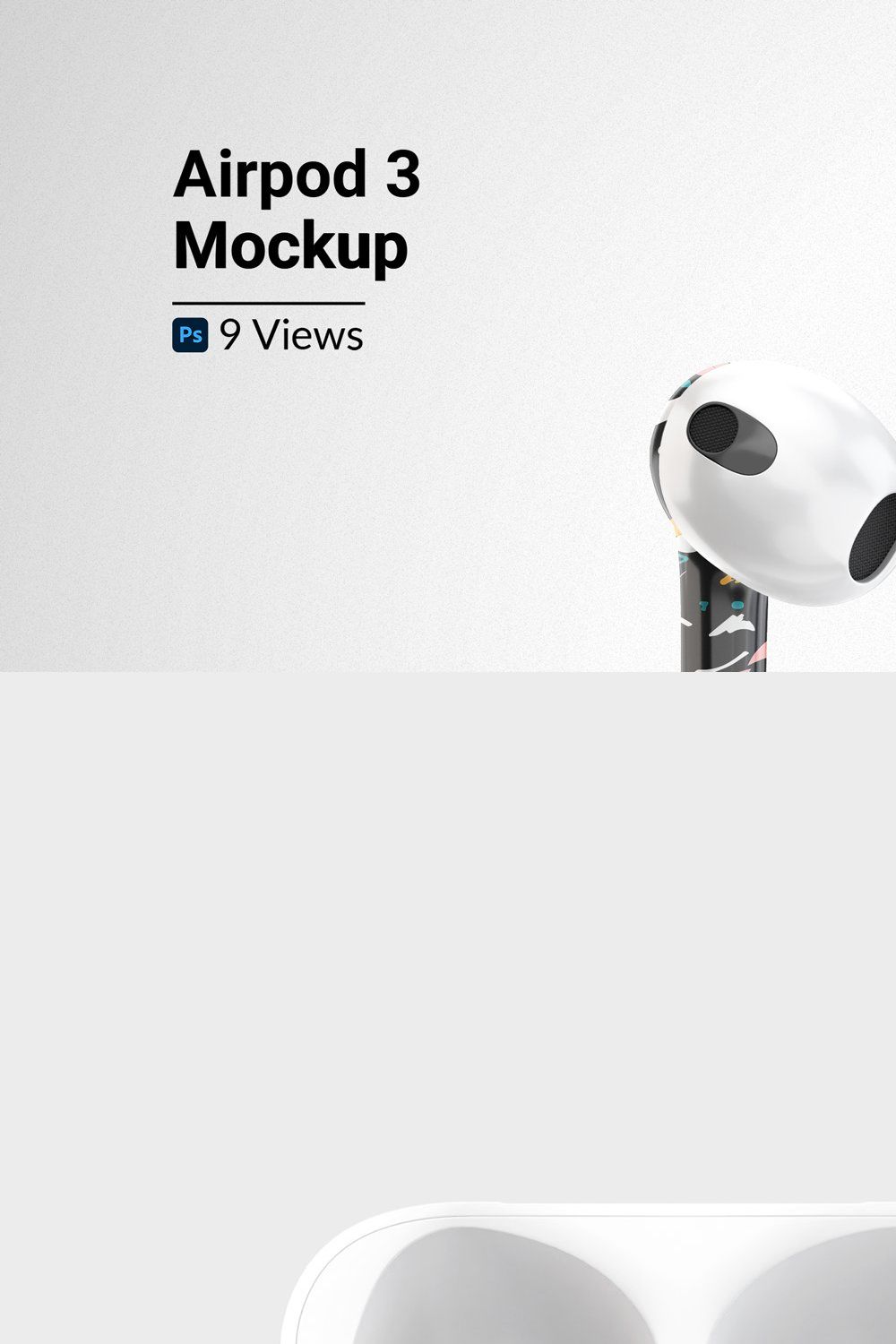 Airpods 3 Skins & Box Mockup pinterest preview image.