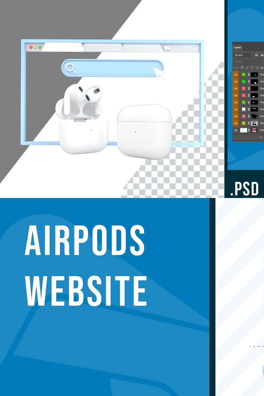 AirPods Website pinterest preview image.